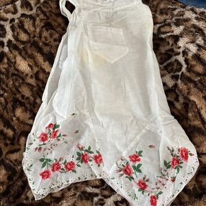 Vintage white handkerchief apron